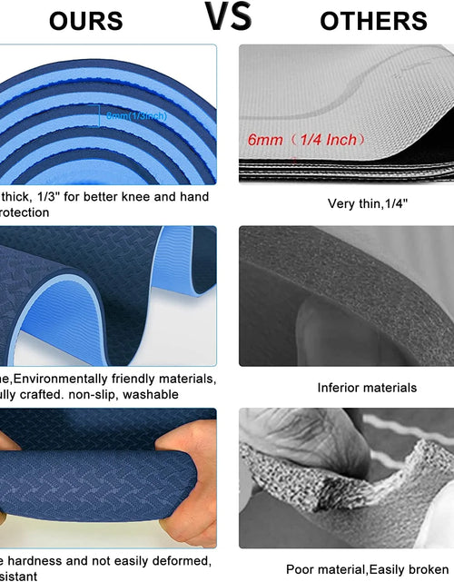 Load image into Gallery viewer, Yoga Mat 72 X 24'' Exercise Mats 8Mm TPE Non-Slip Extra Thick High-Density Eco Friendly for Yoga Workout Pilates Yoga Mats for Women Men
