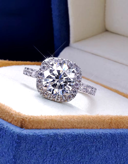 Load image into Gallery viewer, 100% Moissanite Rings 1CT 2CT 3CT Brilliant Diamond Halo Engagement Rings for Women Girls Promise Gift Sterling Silver Jewelry
