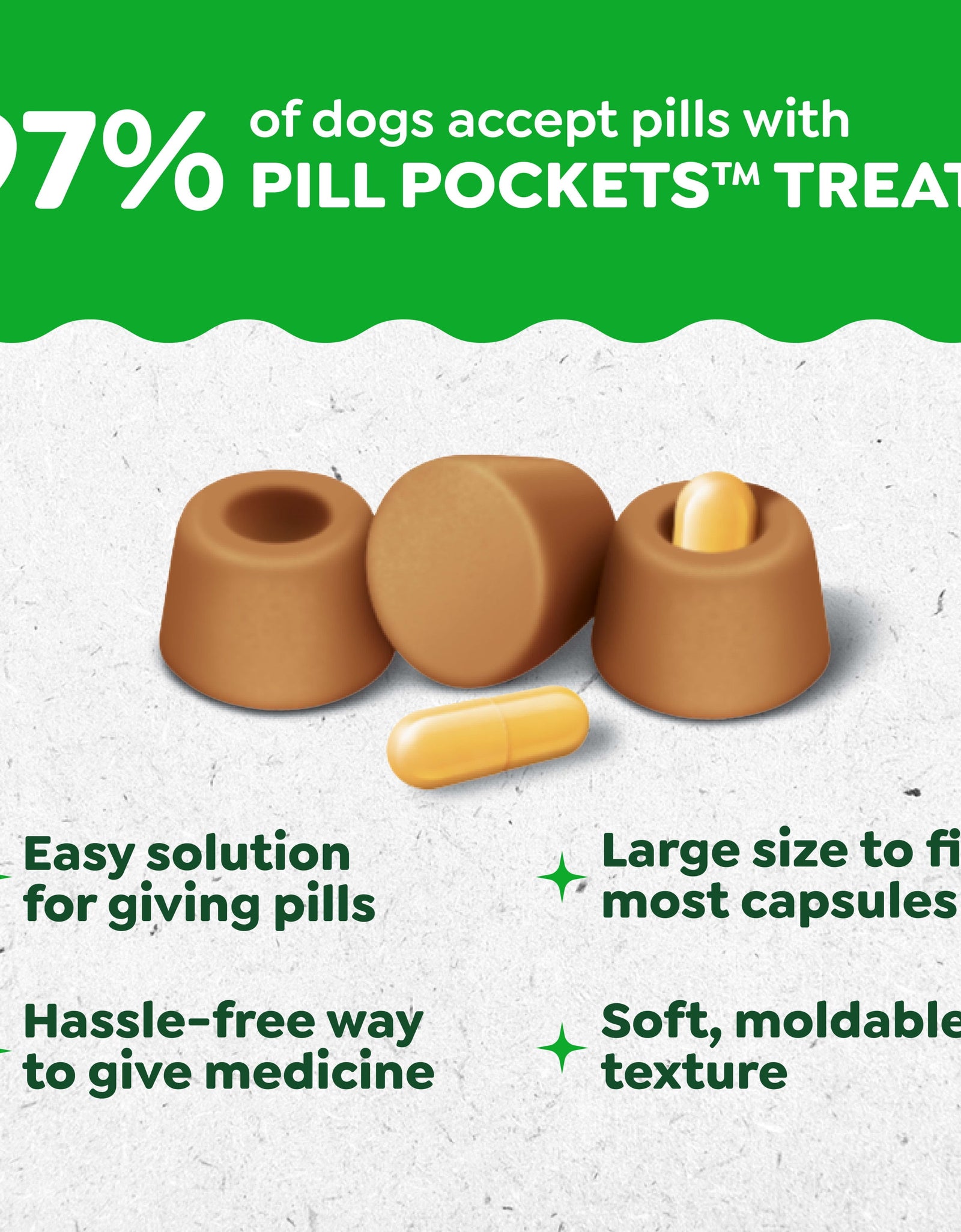 Pill Pockets for Dogs Chicken Flavor Large, Capsule Size Soft Dog Treats, 7.9 Oz, (30 Pk)
