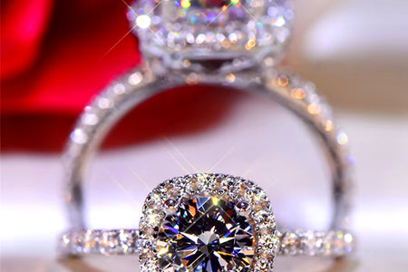 100% Moissanite Rings 1CT 2CT 3CT Brilliant Diamond Halo Engagement Rings for Women Girls Promise Gift Sterling Silver Jewelry