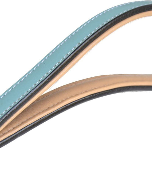 Load image into Gallery viewer, Heavy Duty Leather Braided Dog Leash, 6 Ft X 3/4 Inch, Turquoise with Beige Padded Handle
